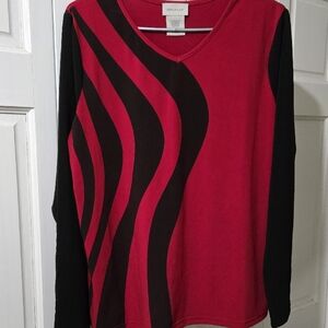Regalia Women's Red and Black Long Sleeve Shirt Size Large Top